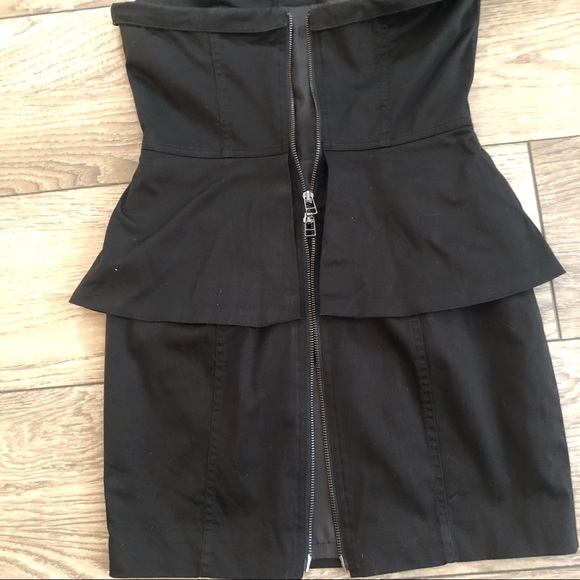 FOREVER 21 black button strapless dress size small - Picture 3 of 7